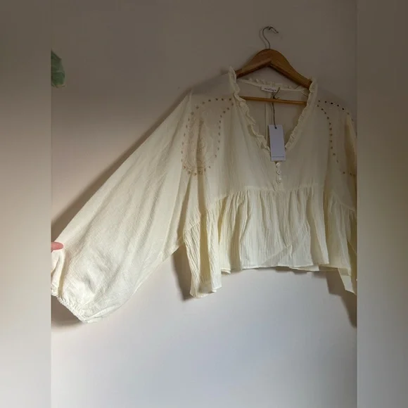 Neuflora Cotton Blouse in Ivory - Picture 3 of 8